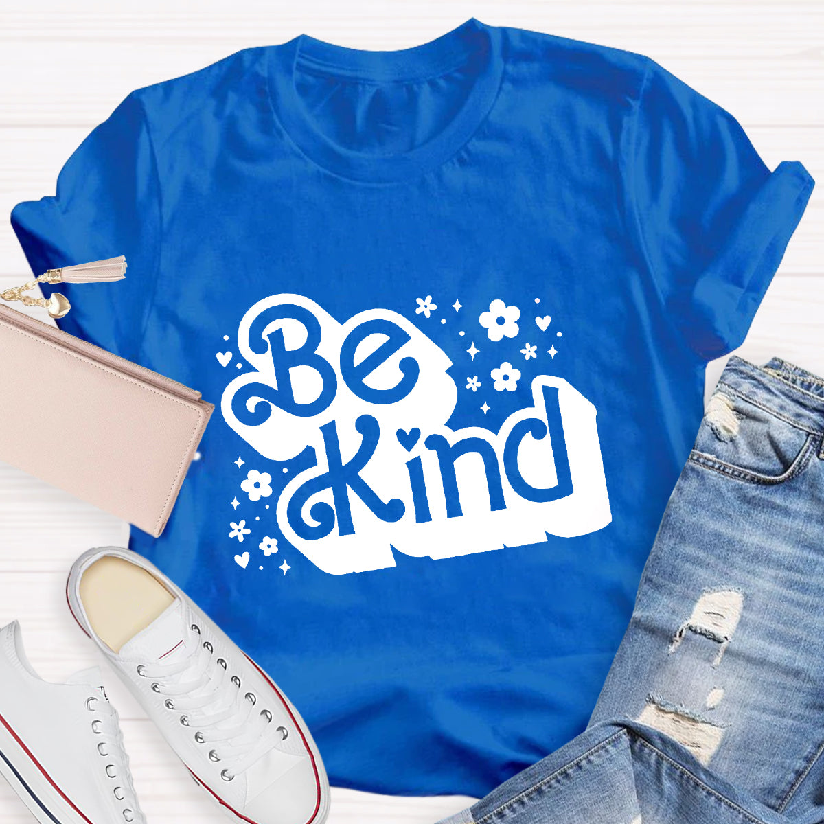 Be Kind Pink Flower Teacher T-Shirt