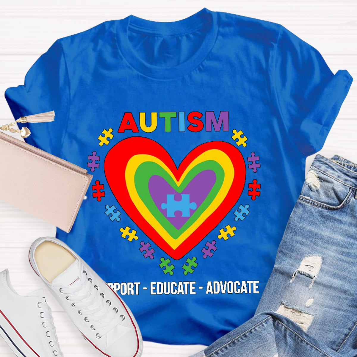 Support Educate Advocate Autism Special Education T-Shirt