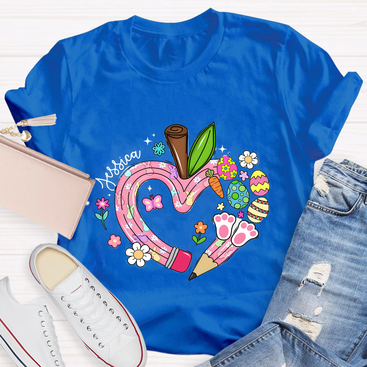 Personalized Name Easter Teacher T-Shirt