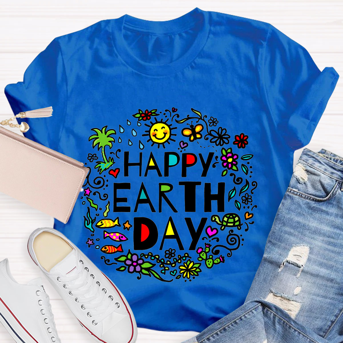 Happy Earth Day Floral T-Shirt