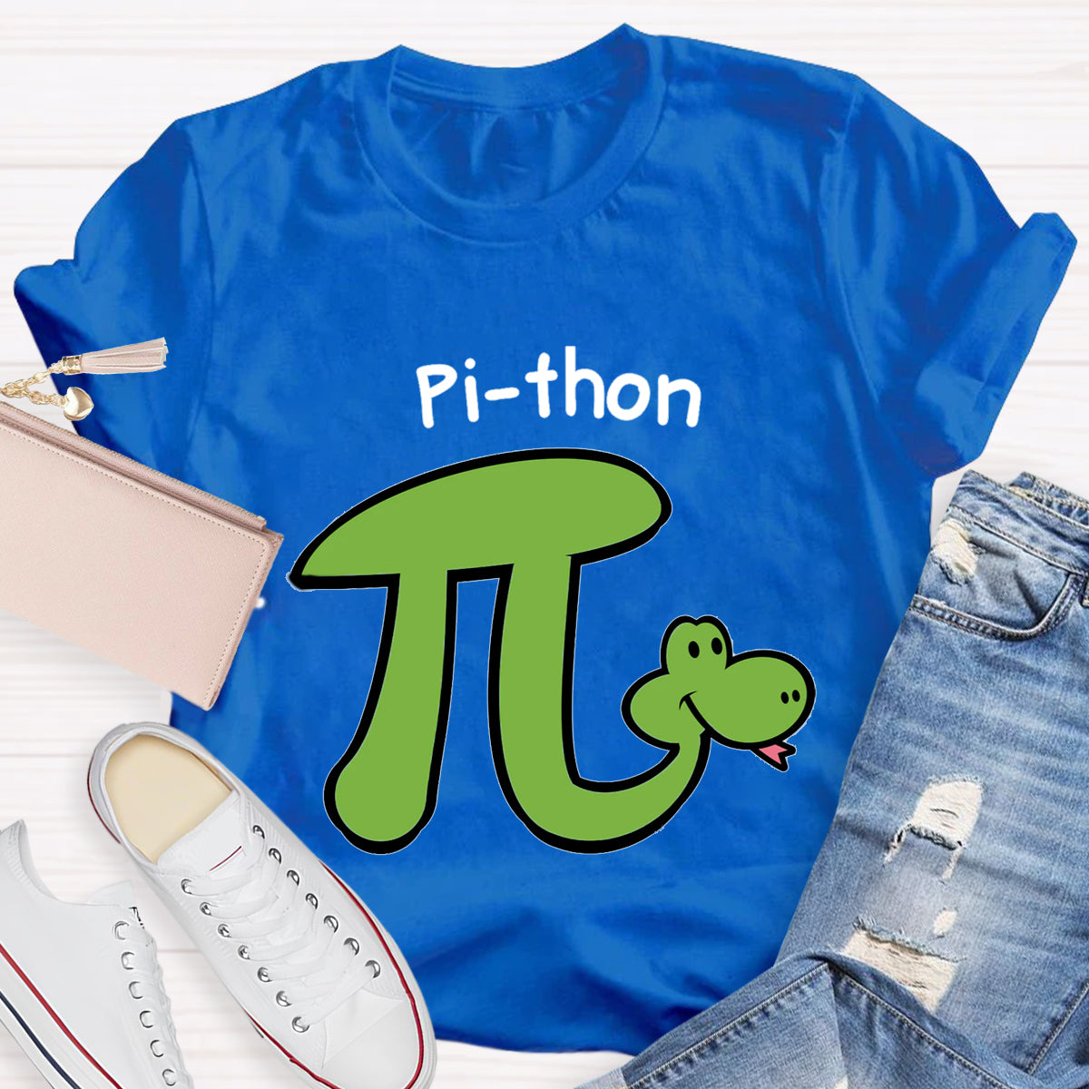 Pi-thon - Animal Pun Math Teacher T-Shirt