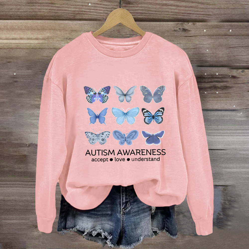 Autism Awareness Butterfly Teacher Sweatshirt