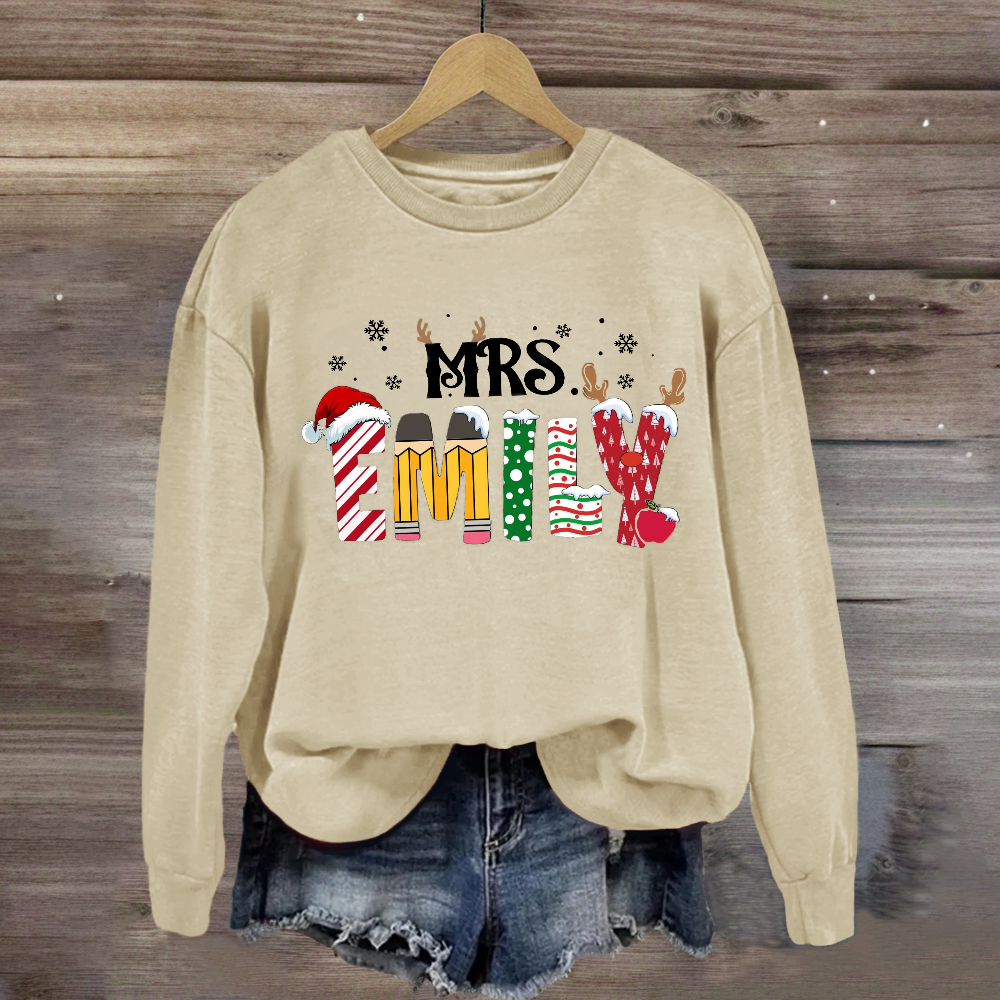 Personalized Name Christmas Emily Sweatshirt