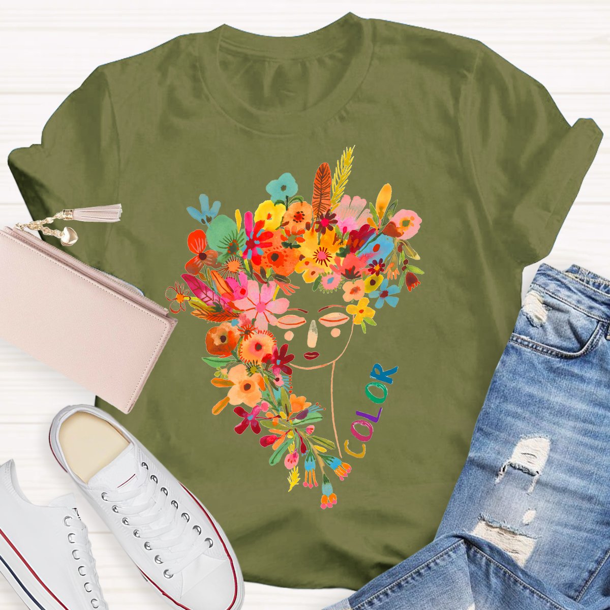 Art Teachers Colorful Print T-Shirt