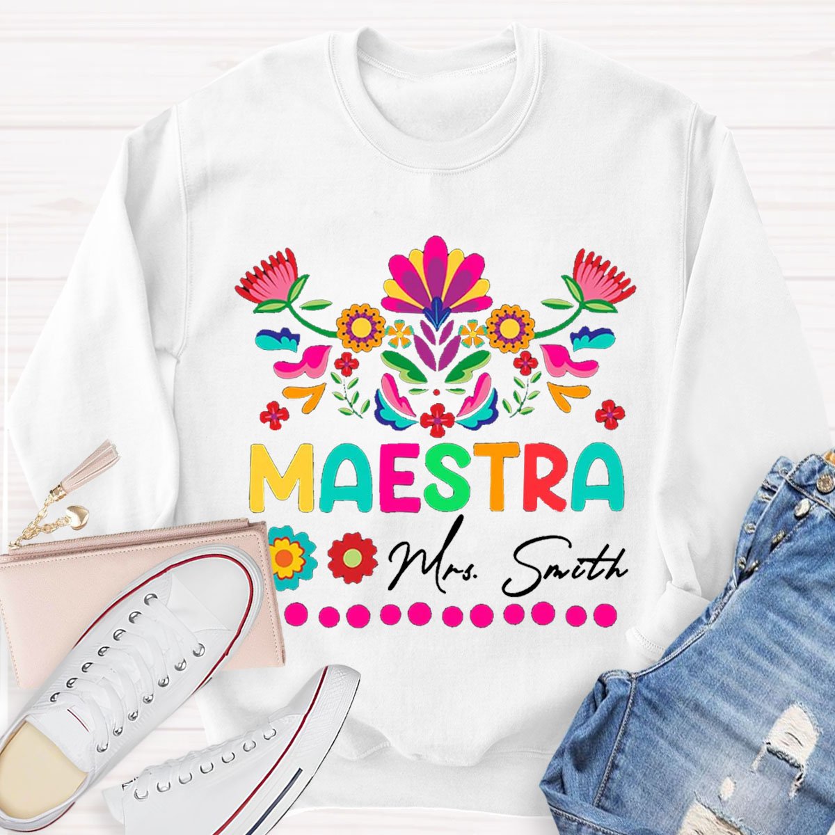 Personalized Maestra Teacher Sweatshirt