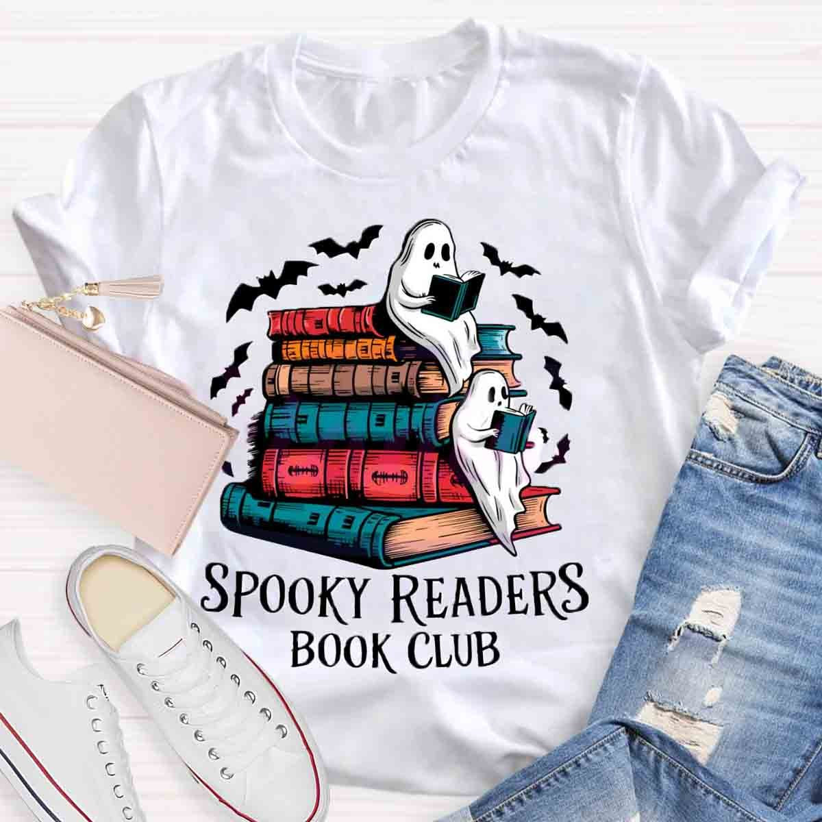 Bookish Ghost Spooky Readers Book Club T-Shirt