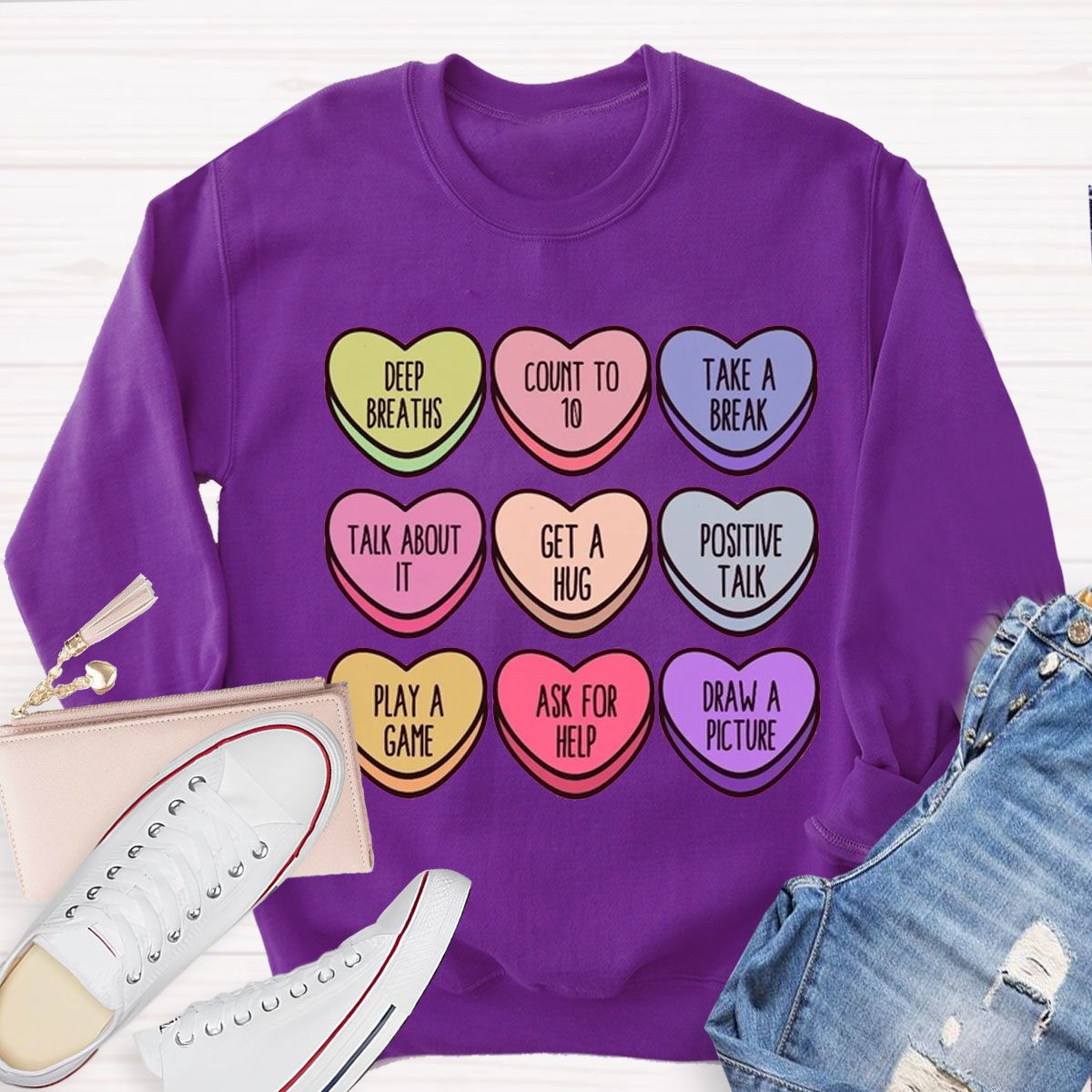 Comfort Colors Conversation Heart Teacher Sweatshirt