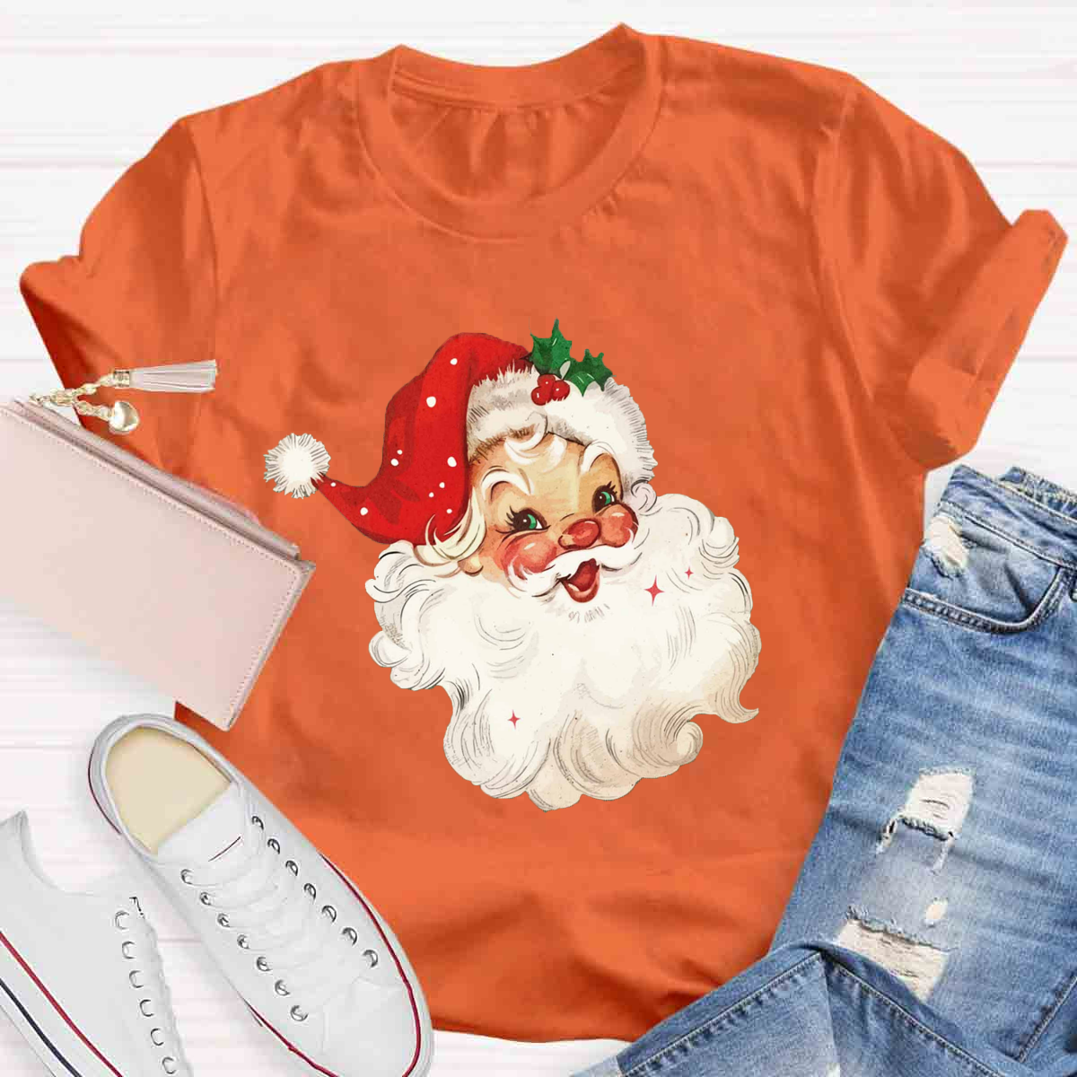 Red Vintage Santa T-Shirt