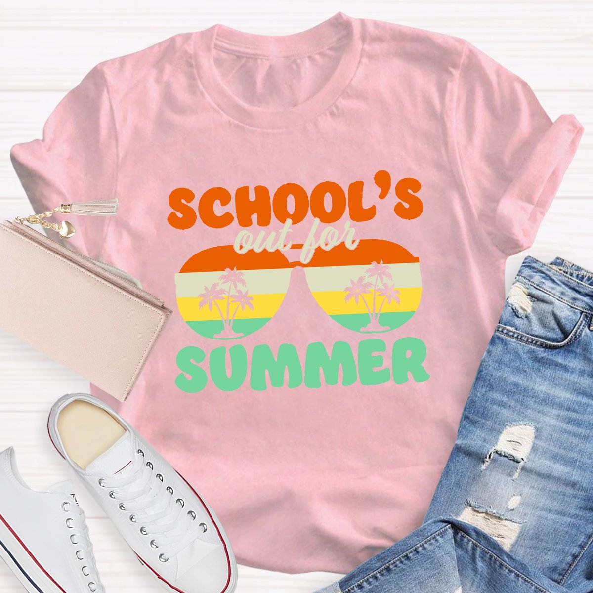 School's Out For Summer Teacher Graphic Tee Shirt