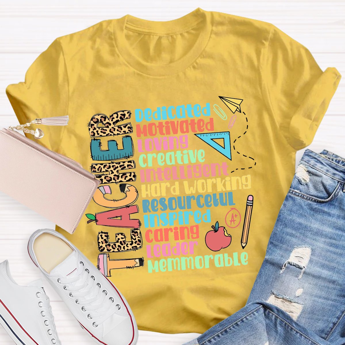 Teacher Dedicated Motivated Loving T-Shirt