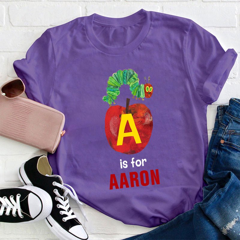 Personalized AB Letters The Very Hungry Caterpillar Teacher T-Shirt