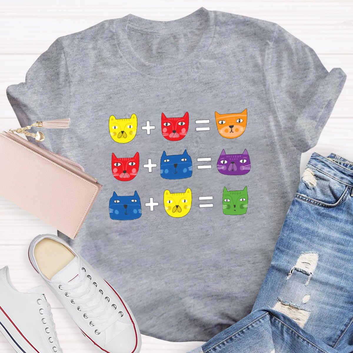 Cat Themed Art Teacher Artist Color Theory Teacher Shirt