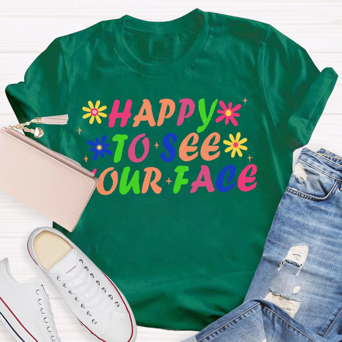 Happy To See Your Face Back To School Teacher Shirt