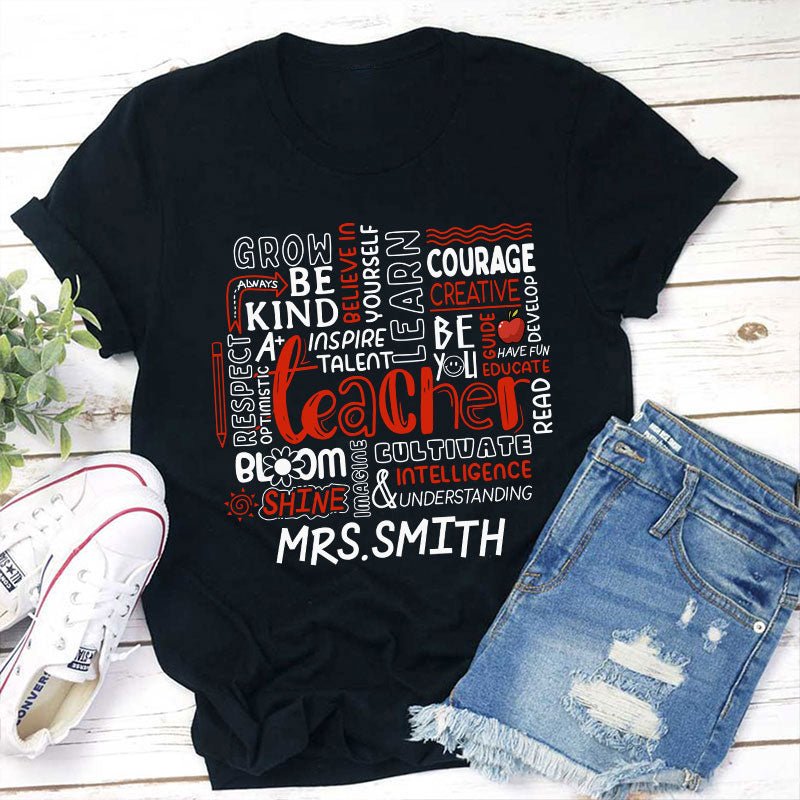 Personalized Positive Teacher T-Shirt