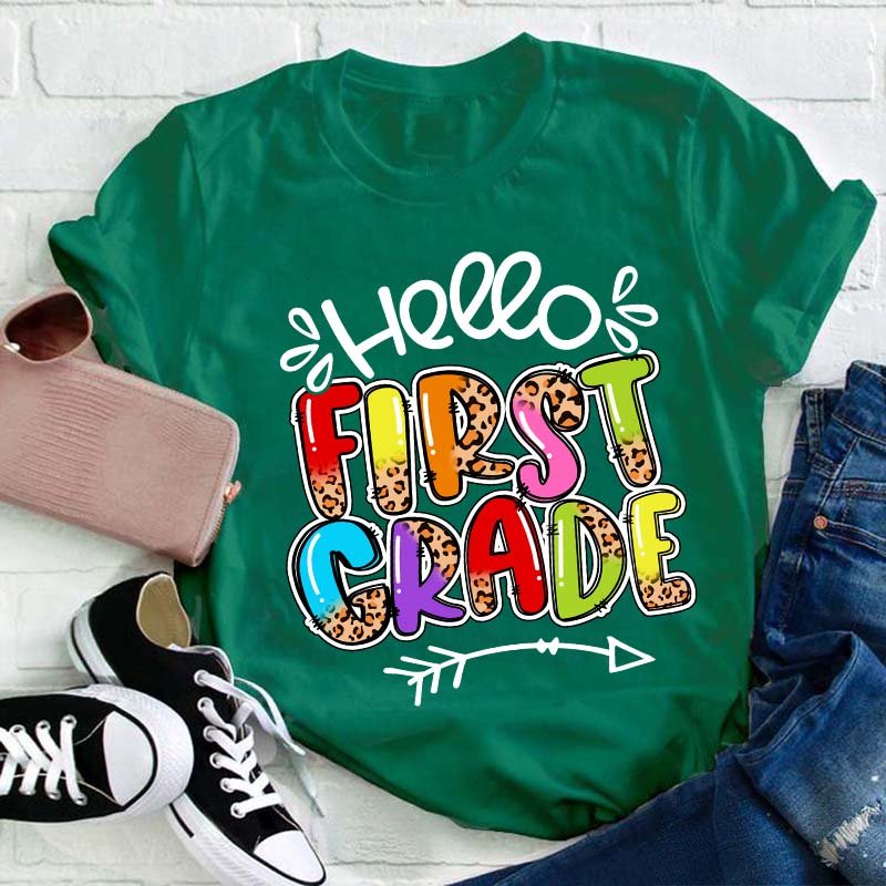 Personalized Grade Hello Teacher T-Shirt