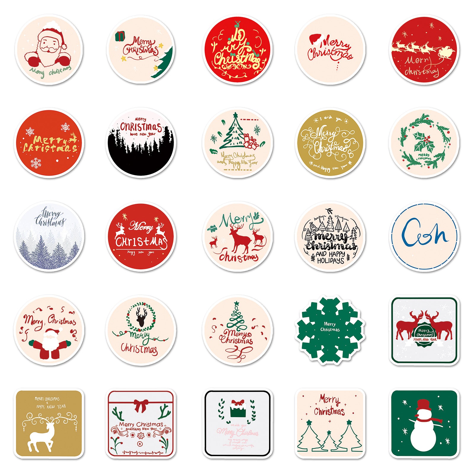 50 Christmas Doodle Stickers