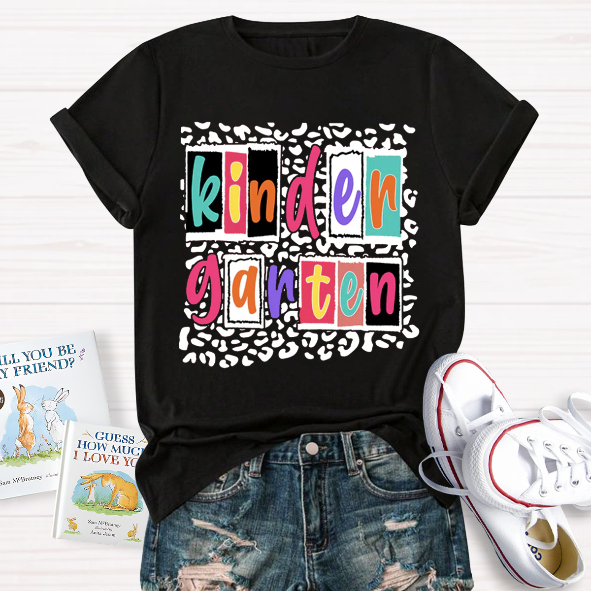 Personalized Your Grade Dot Printed Teacher T-Shirt