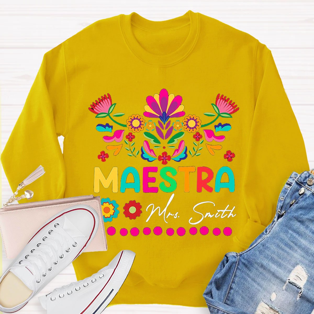 Personalized Maestra Teacher Sweatshirt