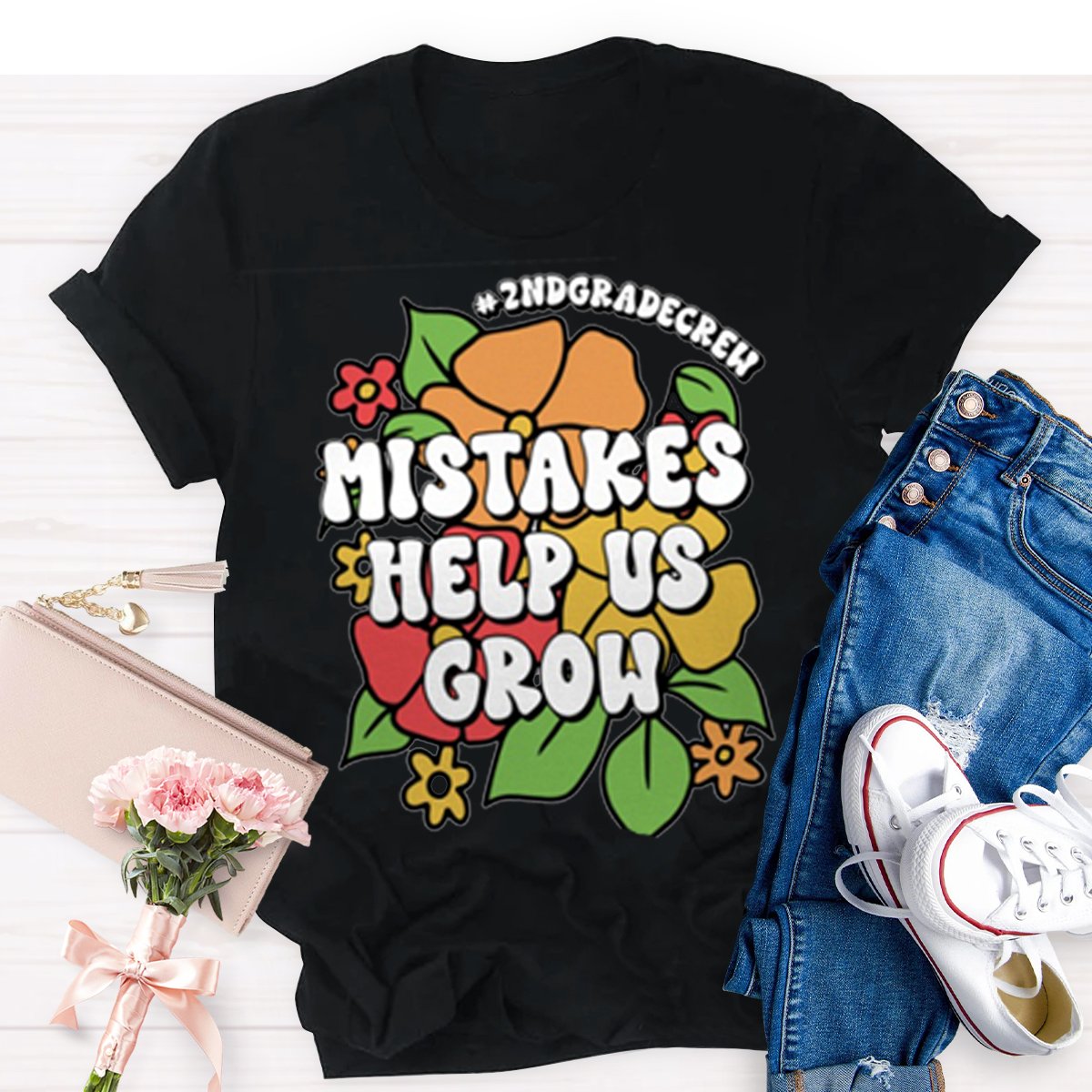 Personalized Mistakes Help Us Grow Teacher Shirt