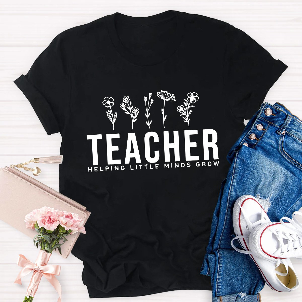 Teacher Helping Little Minds Grow Teacher Shirt