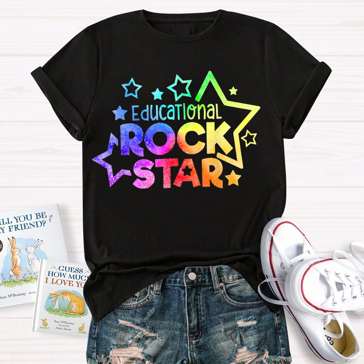 Teacher Educational Rockstar Love Teaching Inspire Student T-Shirt