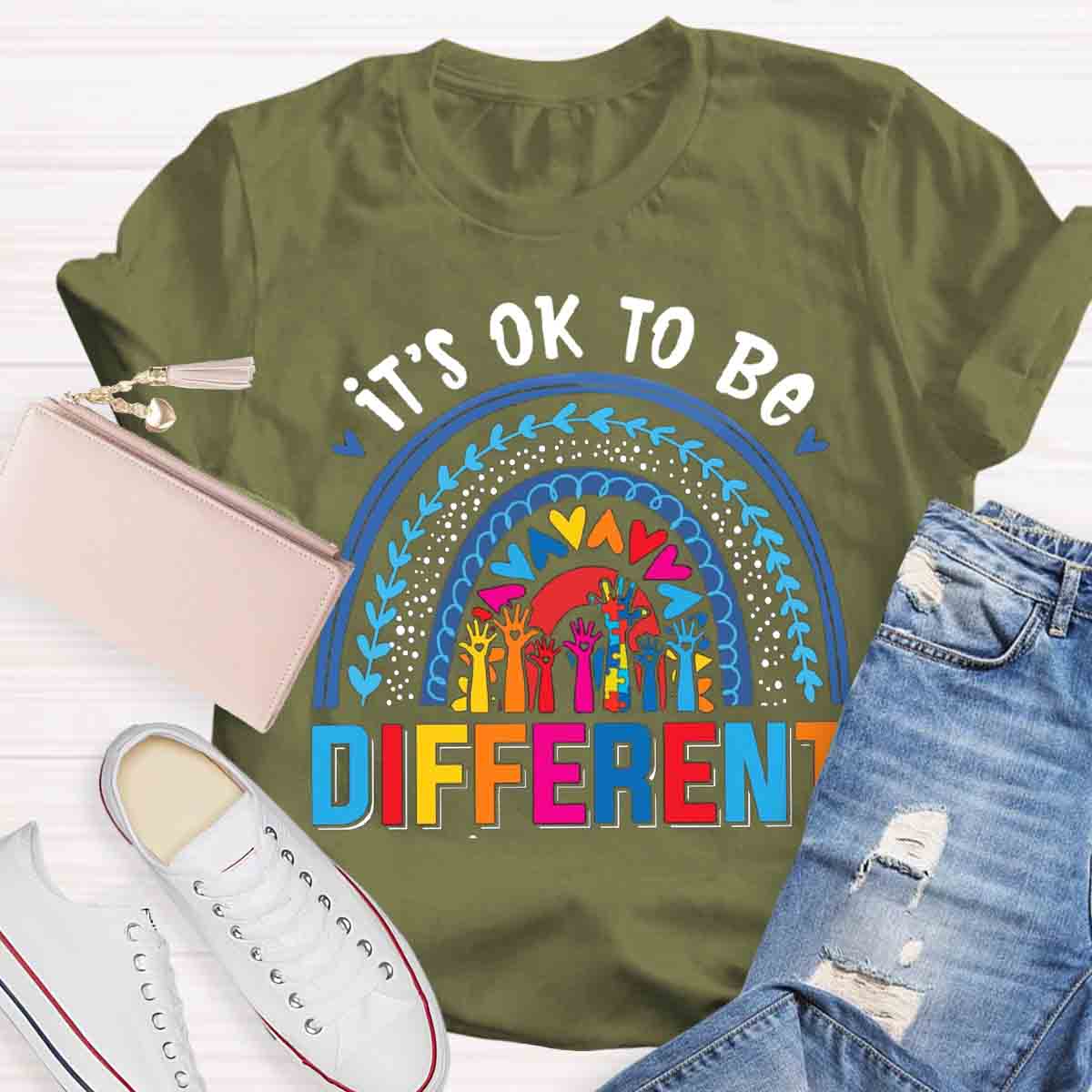 Its Ok To Be Different Be Unique Teacher T-Shirt