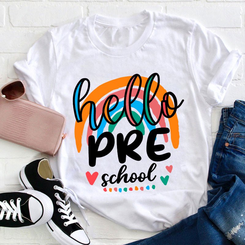 Personalized Colorful Rainbow Teacher T-Shirt