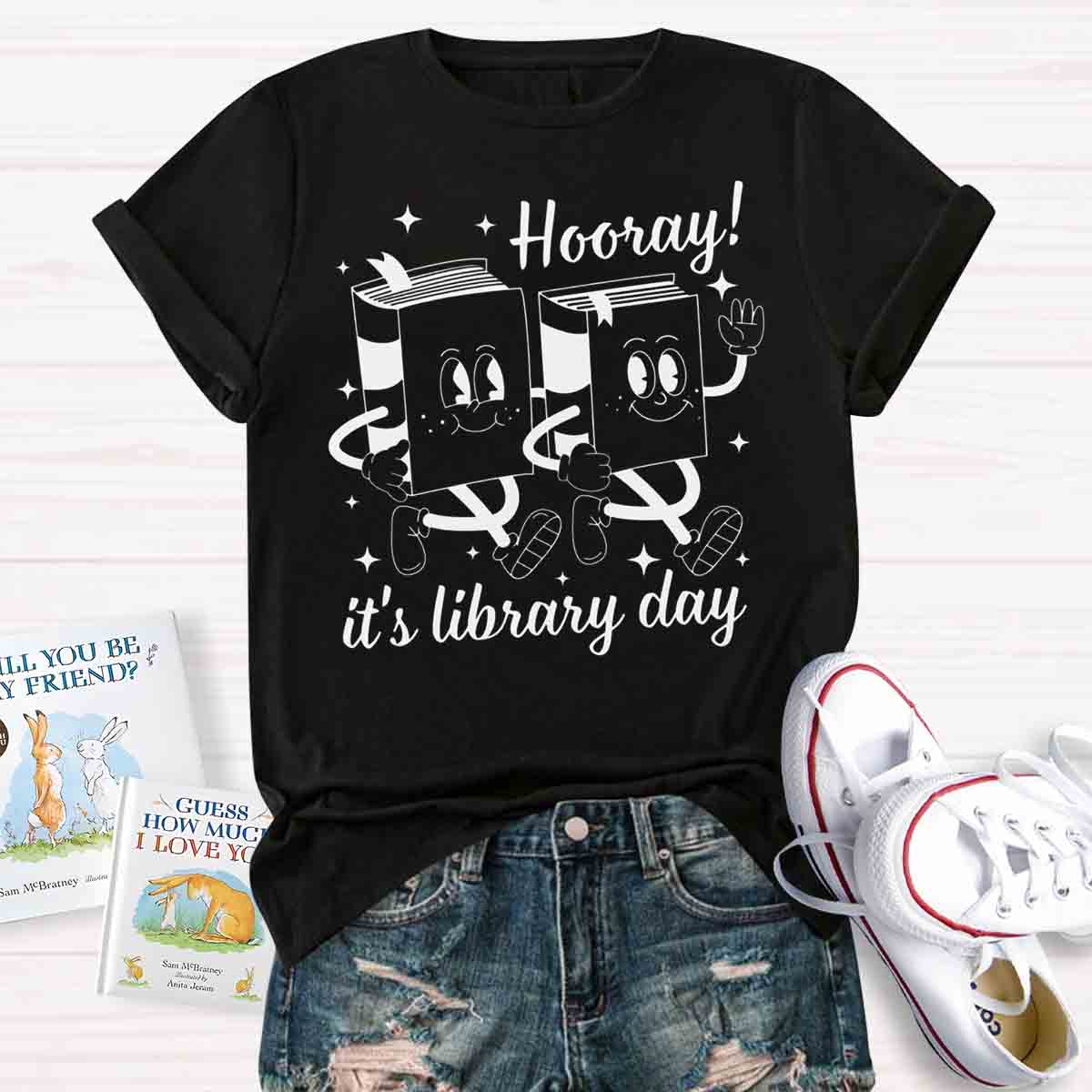 Hooray, It's Library Day T-shirt