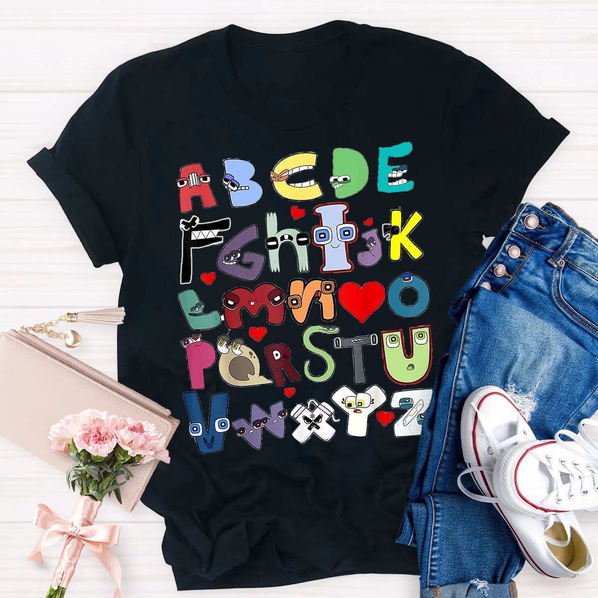 Alphabet Clipart Teacher Shirt