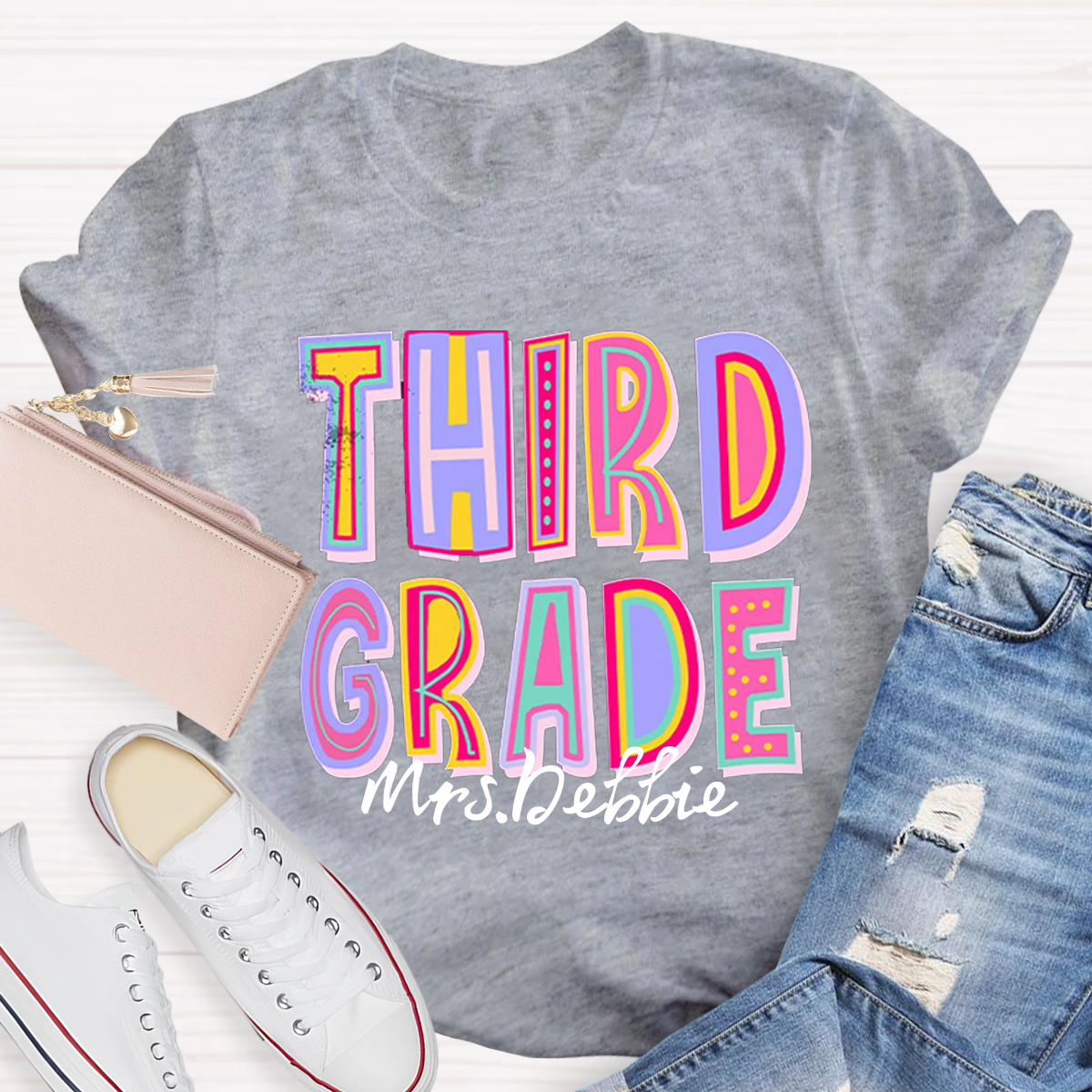 Personalized Your Grade And Name Teacher T-Shirt