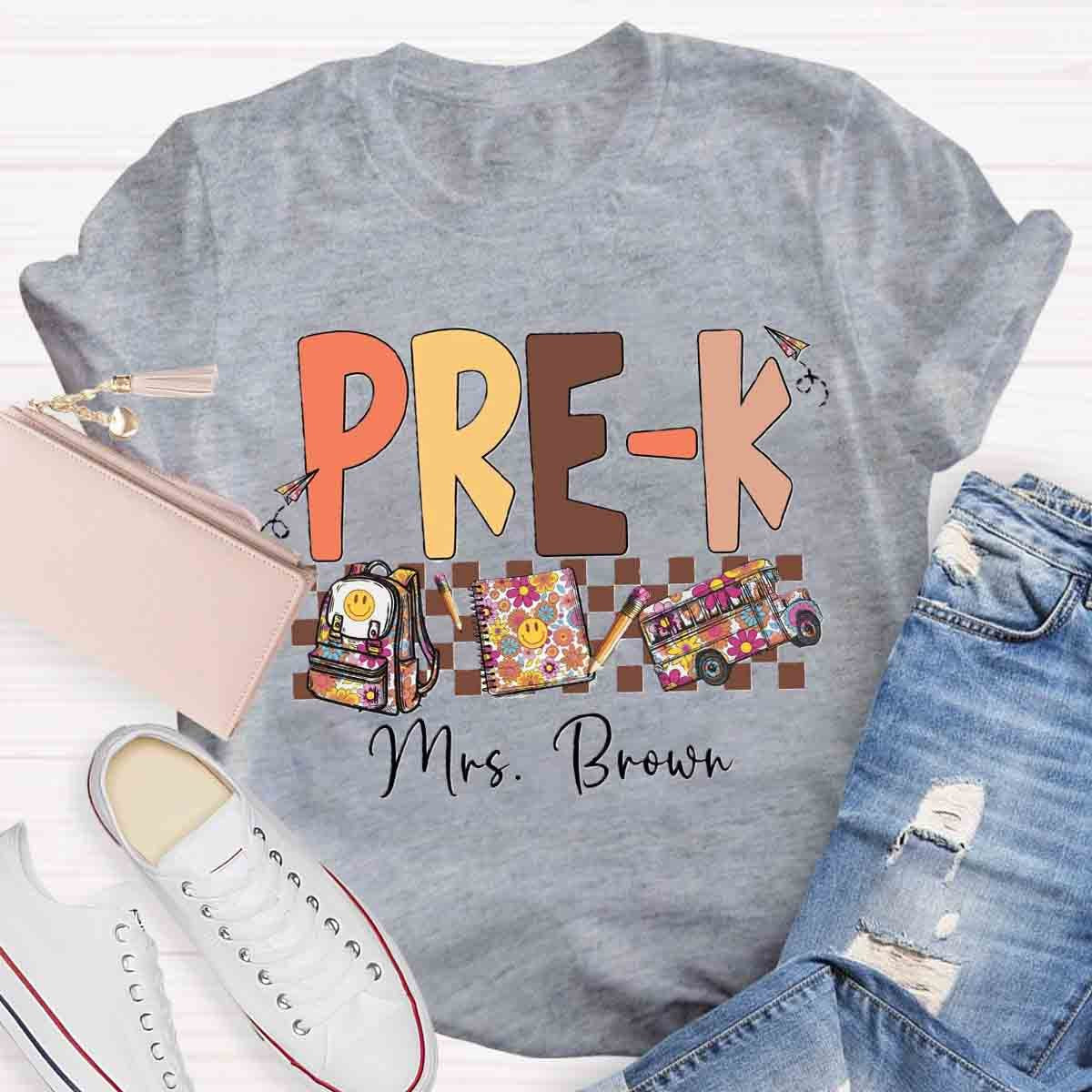 Personalized Name Pre-k Teachers Bag T-Shirt