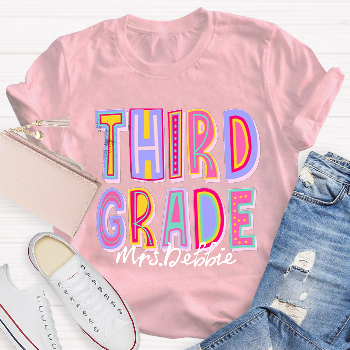 Personalized Your Grade And Name Teacher T-Shirt