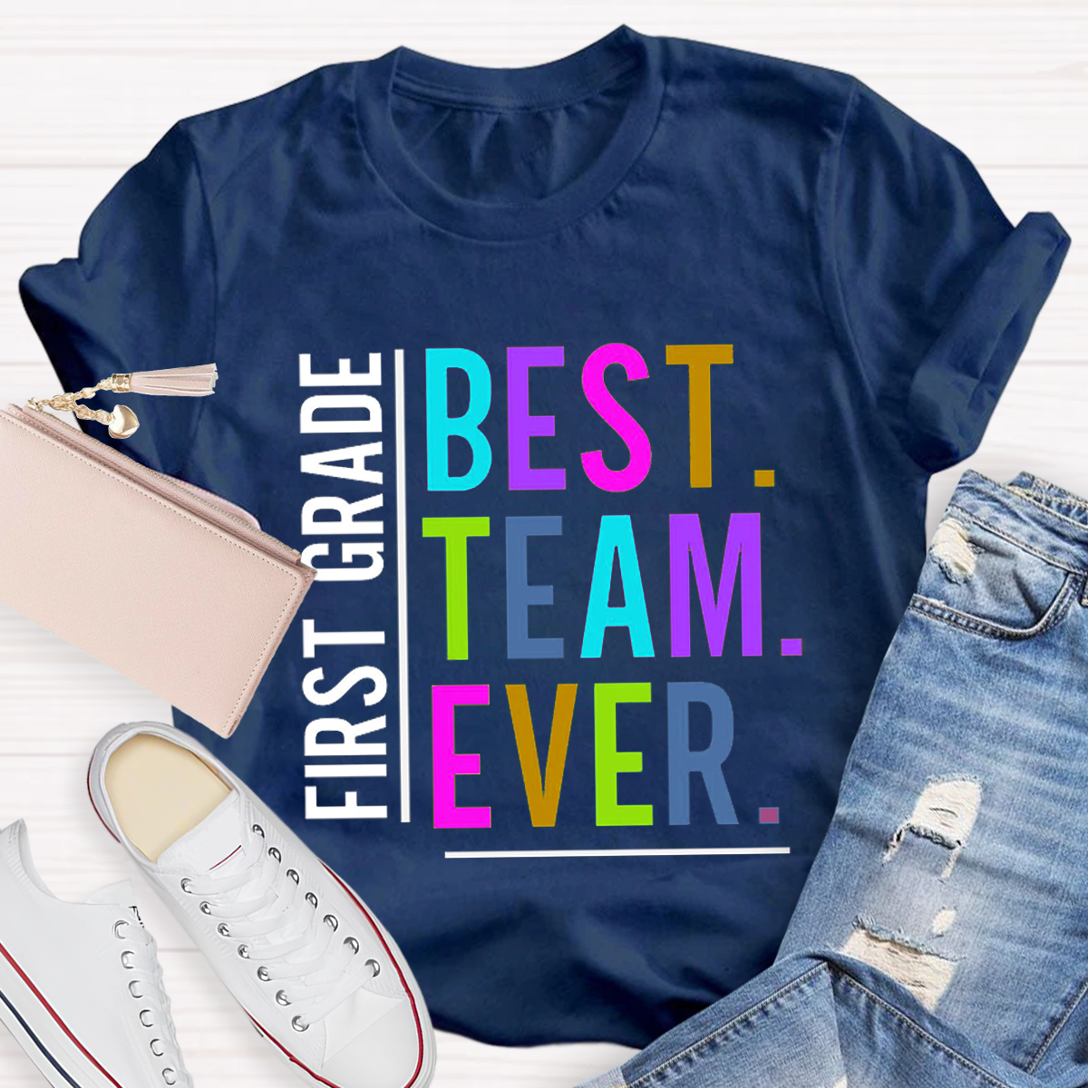 Personalized  Grade Best Team Ever Crew Neck Casual T-Shirt