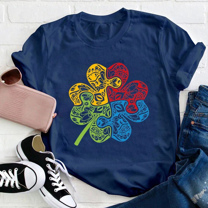 Puzzle Clover Teacher T-Shirt