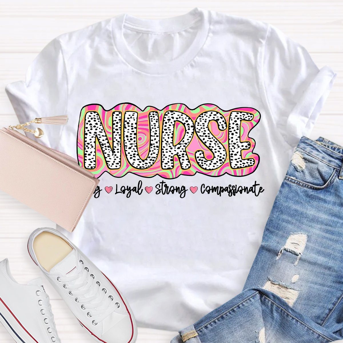 School Nurse Caring Loyal Strong Compassionate T-Shirt