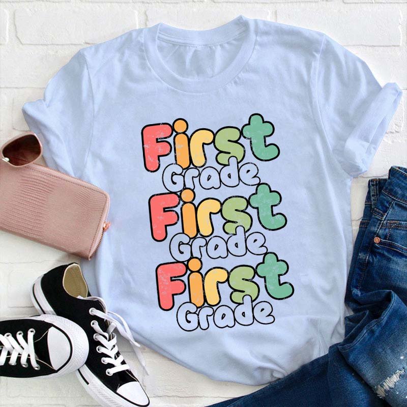 Personalized Grade Color Teacher T-Shirt