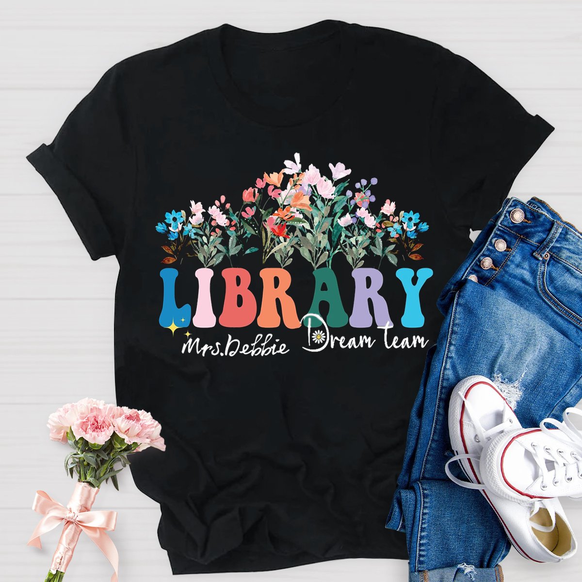 Personalized Librarian Name Library Dream Team T-shirt