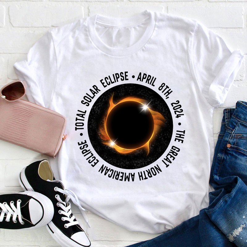 Sun Moon Earth Eclipse Teacher T-Shirt