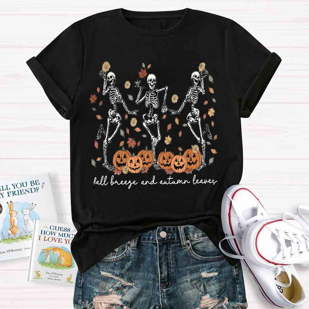 Halloween Dancing Skeletons Spooky Fall Shirt