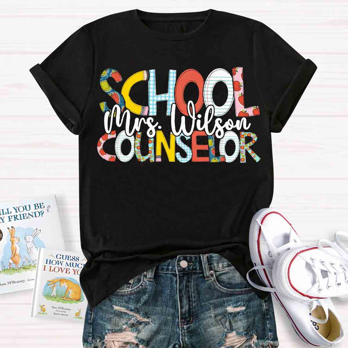 Personalized School Counselor Name T-shirt