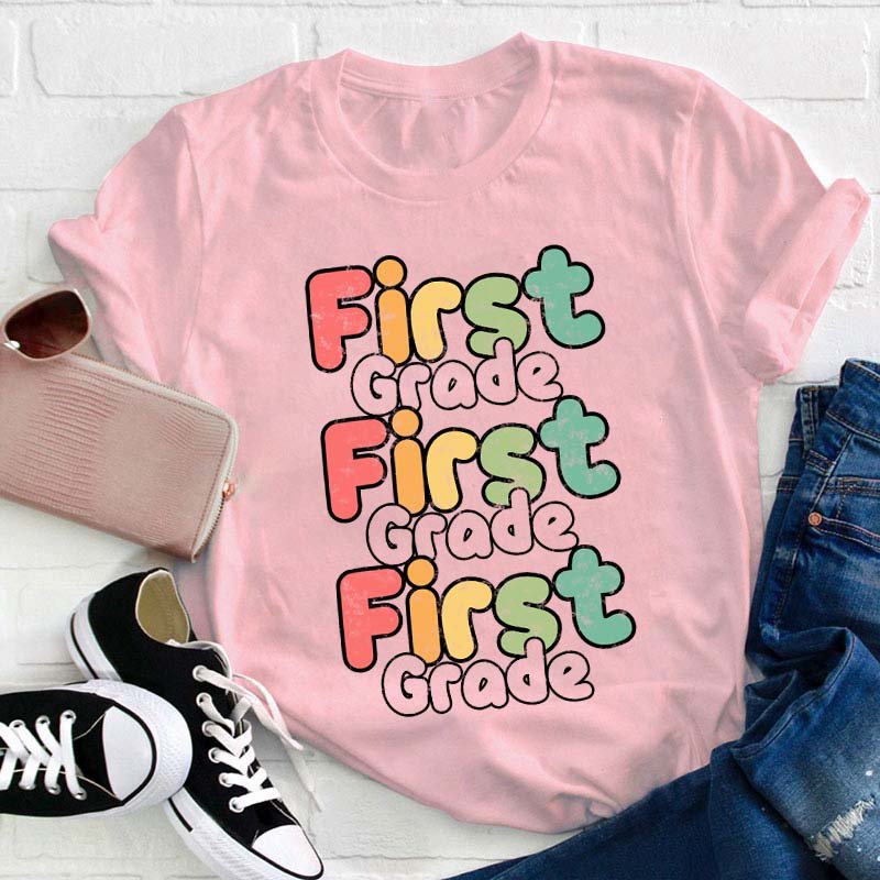 Personalized Grade Color Teacher T-Shirt