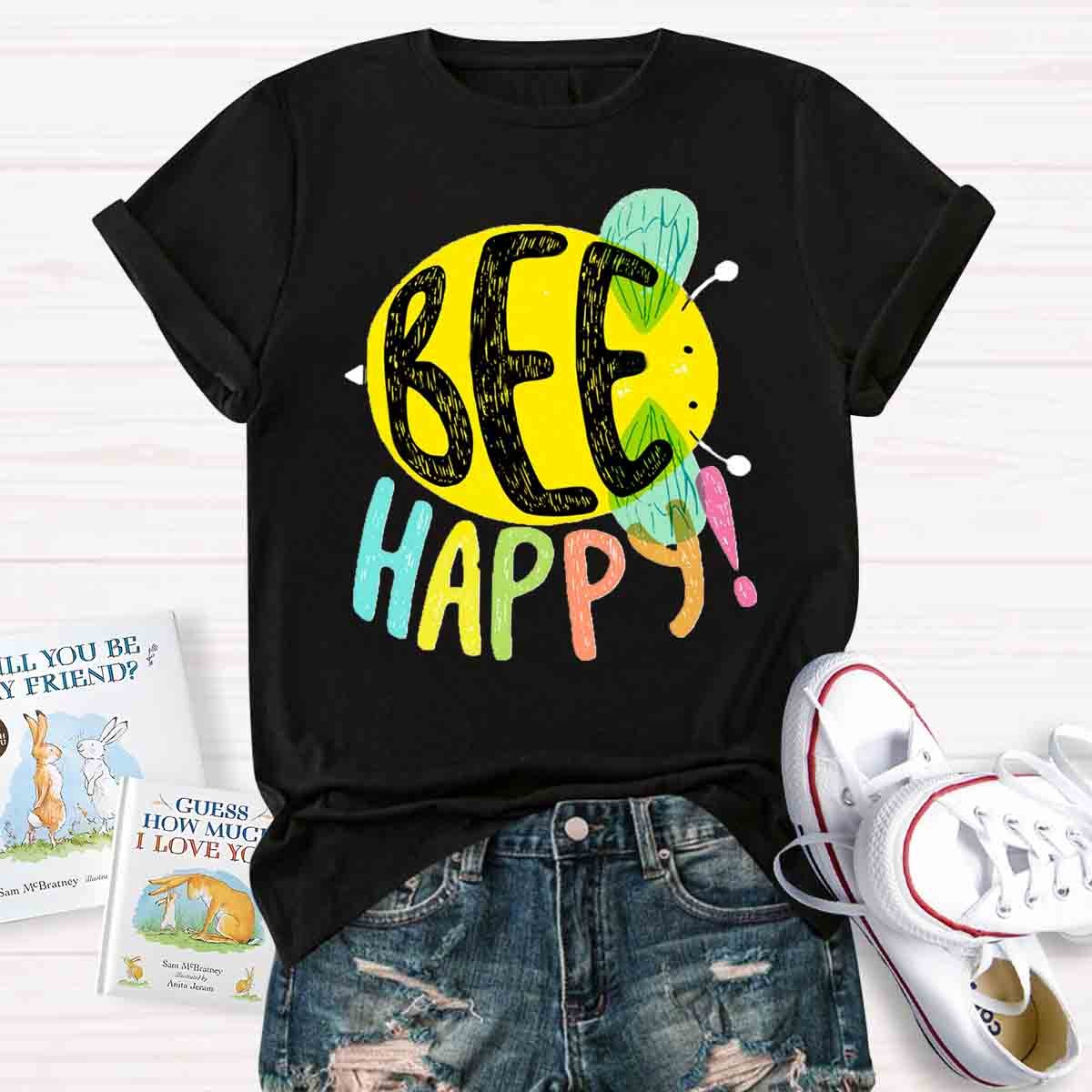 Bee Happy Cute Teacher T-Shirt