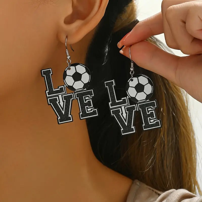 Game Day Football LOVE Acrylic Earrings