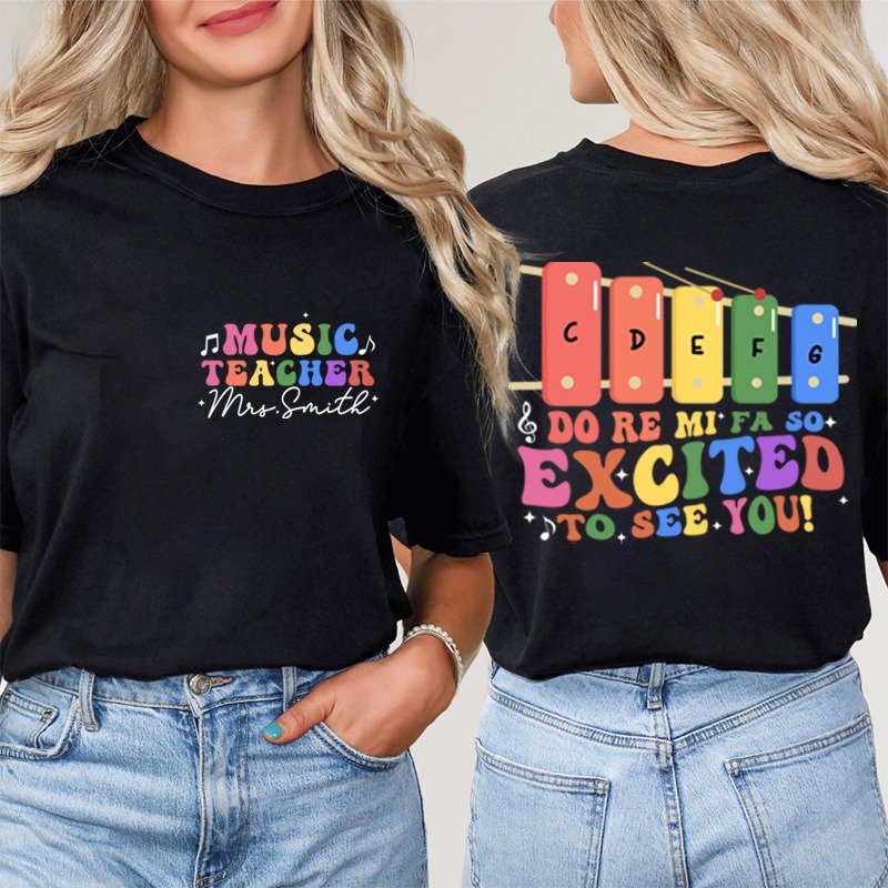 Personalized Music Teachers Name Double-sided printing T-Shirt