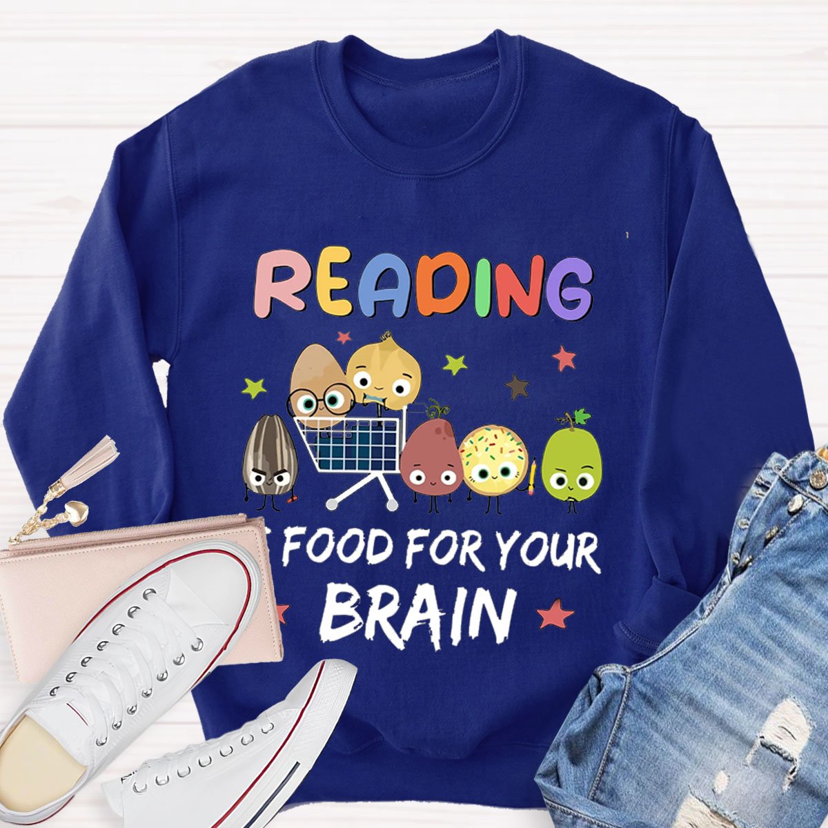 Reading Is Food For Your Brain Teacher Sweatshirt