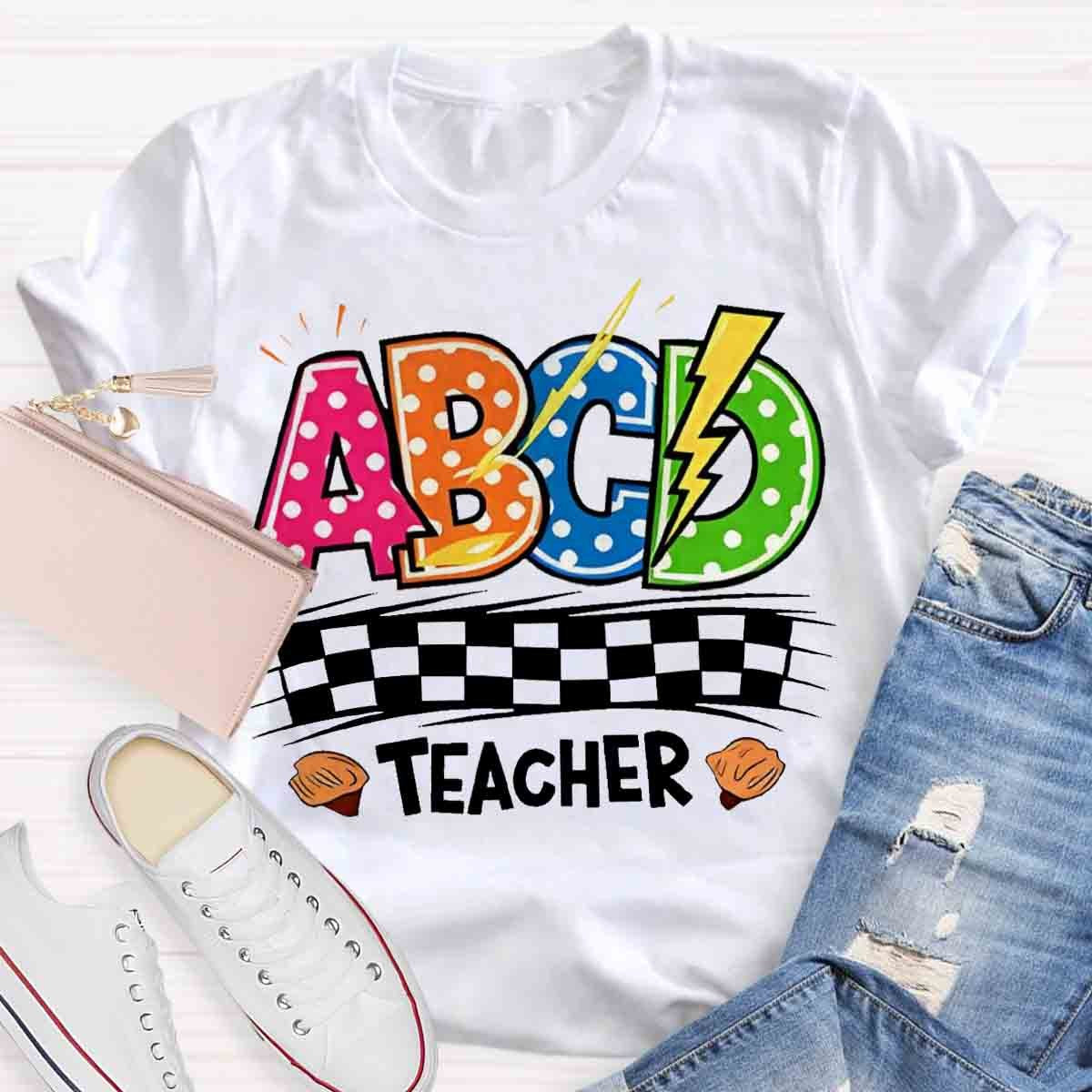 Teacher ABCD Polka dot design T-Shirt