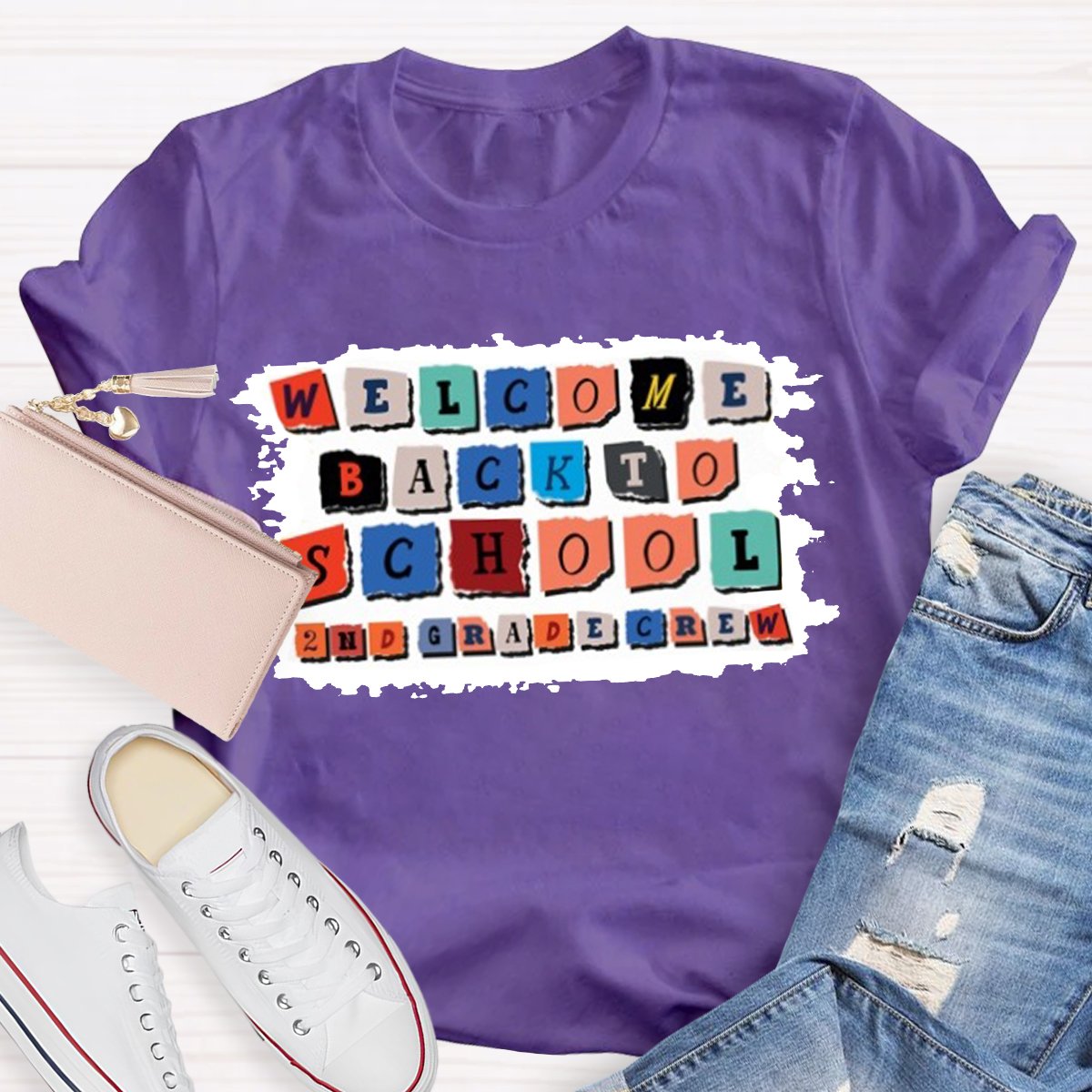 Personalized Welcome Backto School 2nd Grade Crew Teacher Shirt