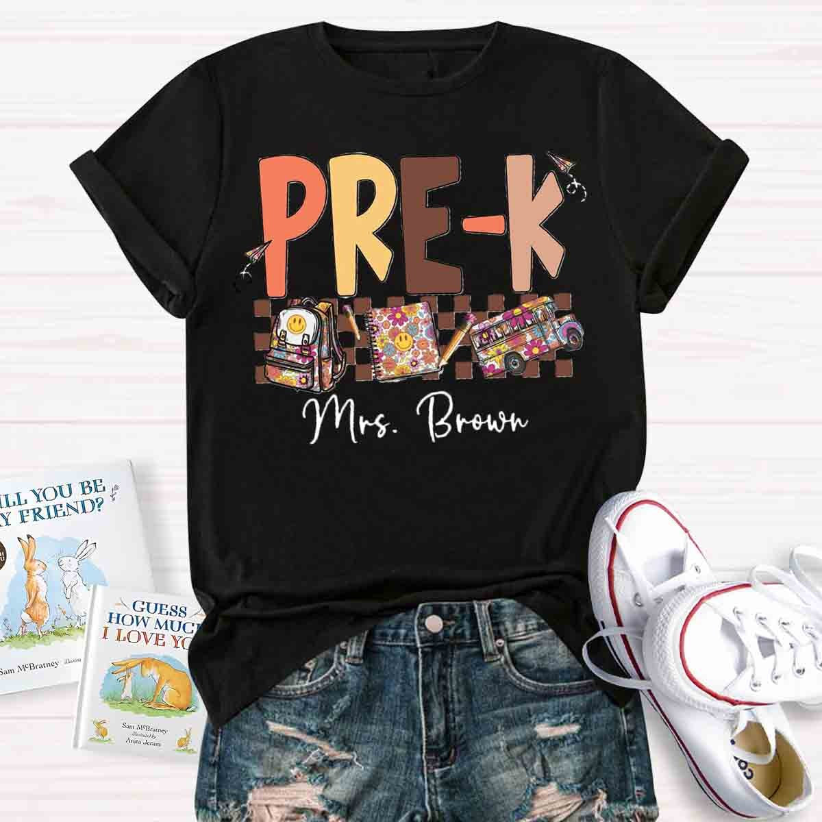 Personalized Name Pre-k Teachers Bag T-Shirt