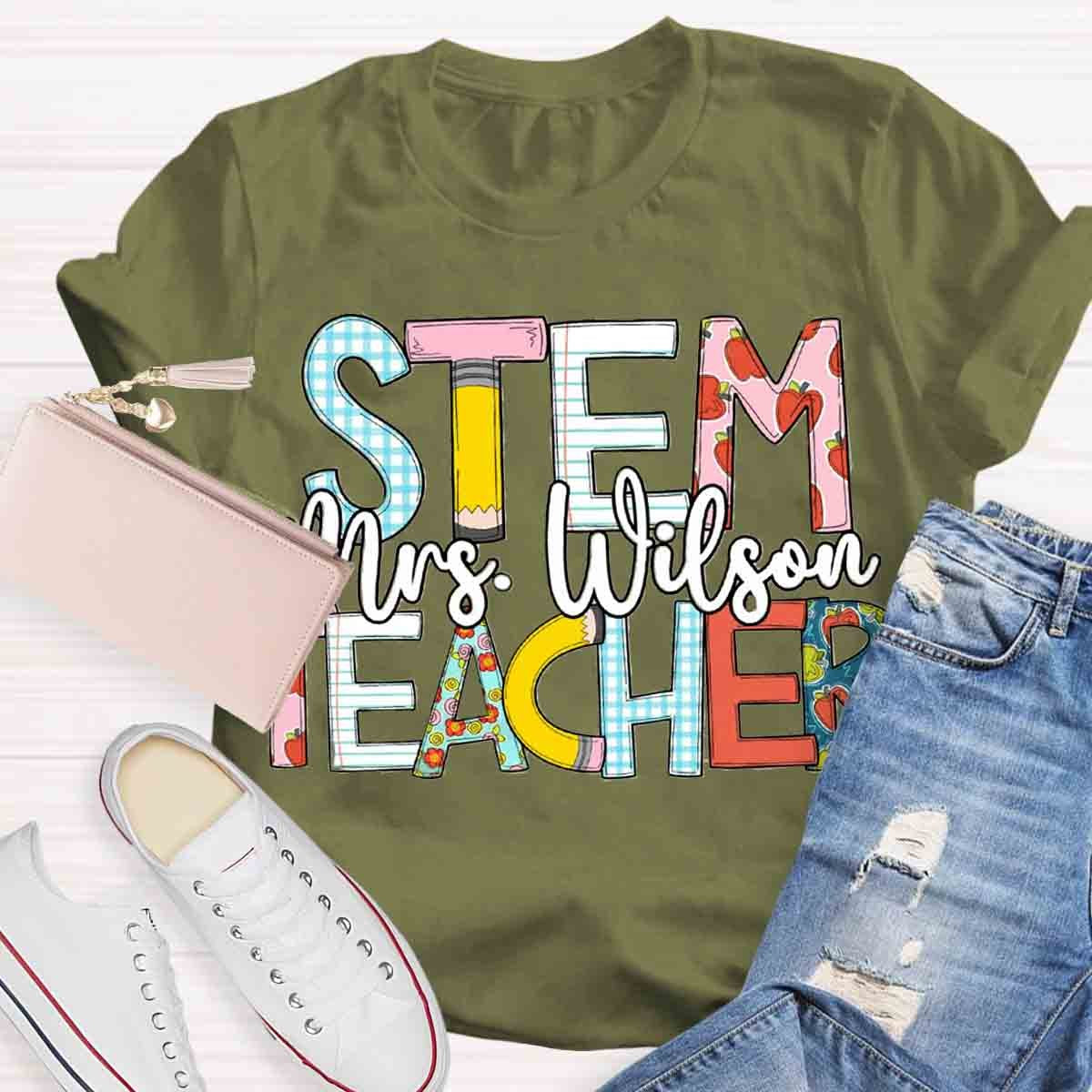 Personalized Name STEM Teachers T-Shirt