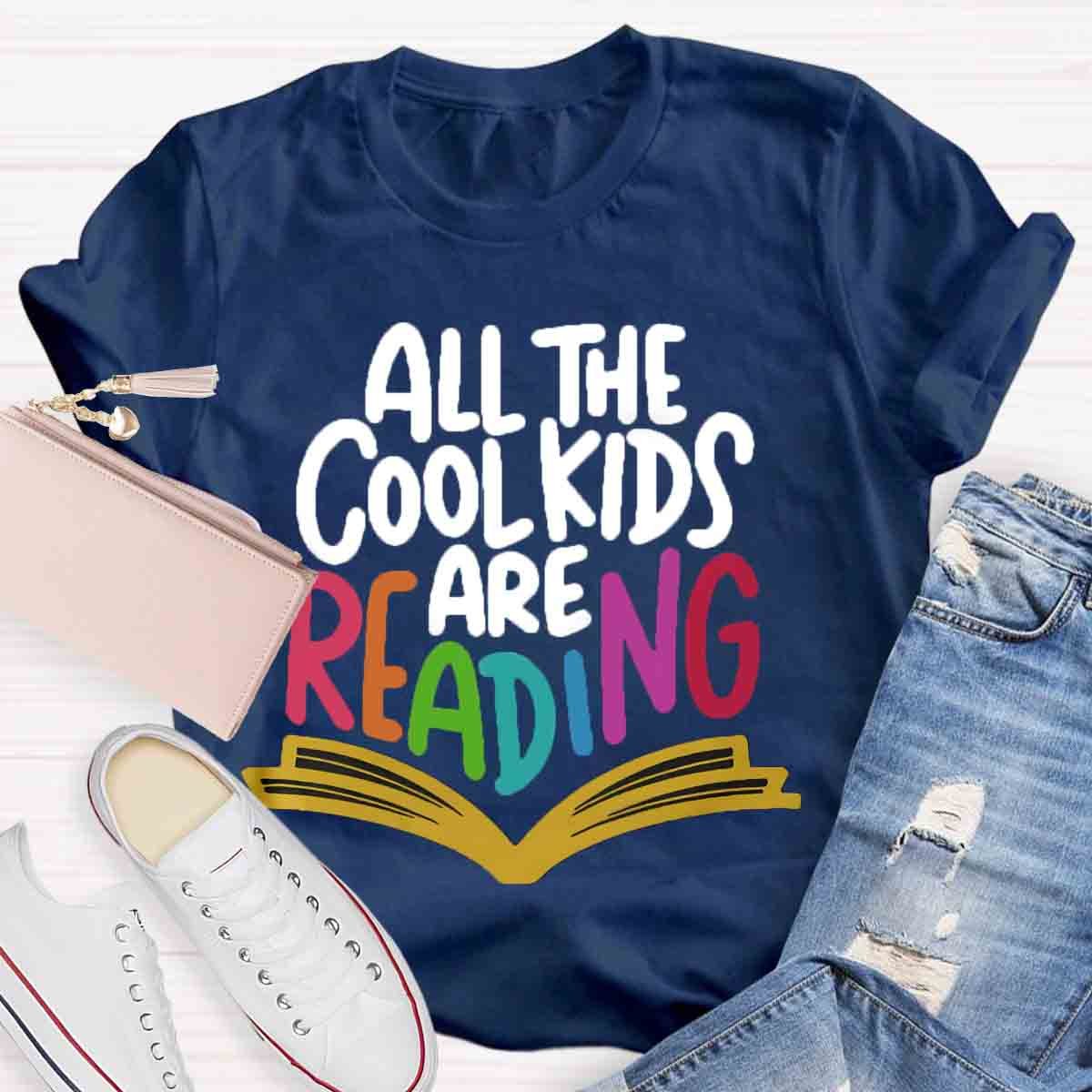 All The Cool Kids Are Reading Print T-Shirt